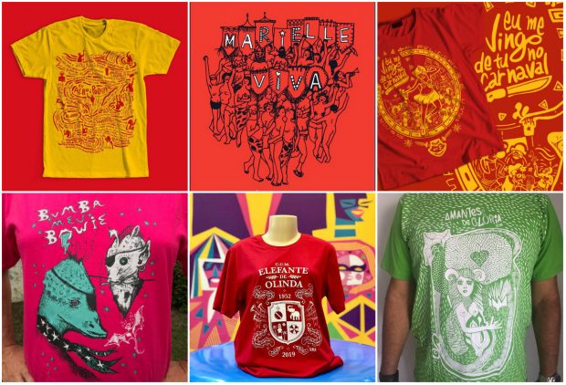 Camisas de blocos de carnaval pernambucanos